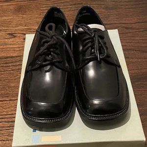 Boys Scott David Black Leather Dress Shoes